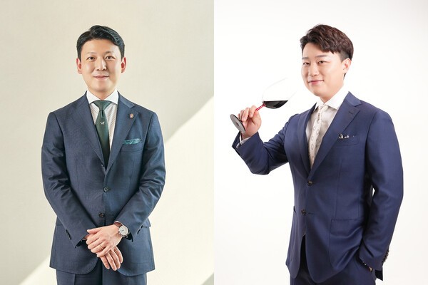 'J, THE SOMM(88 슬롯, 더 쏨)' 1기 강사진으로 참여하는 김주용 소믈리에(왼쪽), 포도공화국 홍광현 대표(오른쪽)