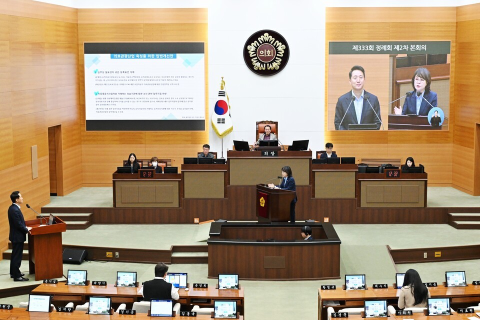 시정 질의 중인 김혜영 의원